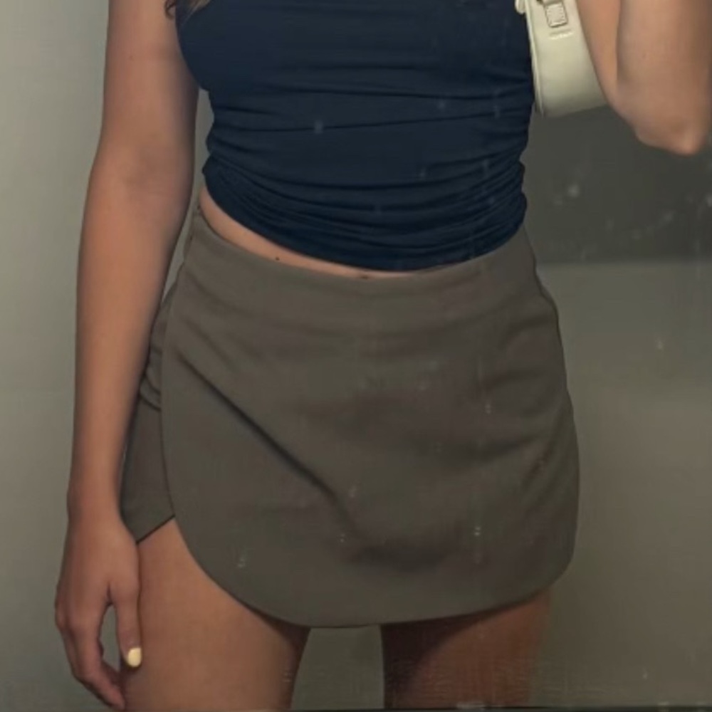 Zara Taupe-Brown Wrap Skort